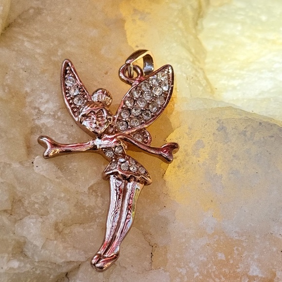 Disney Tinker Bell 18K Rose Gold Plated Pendant - Picture 5 of 11